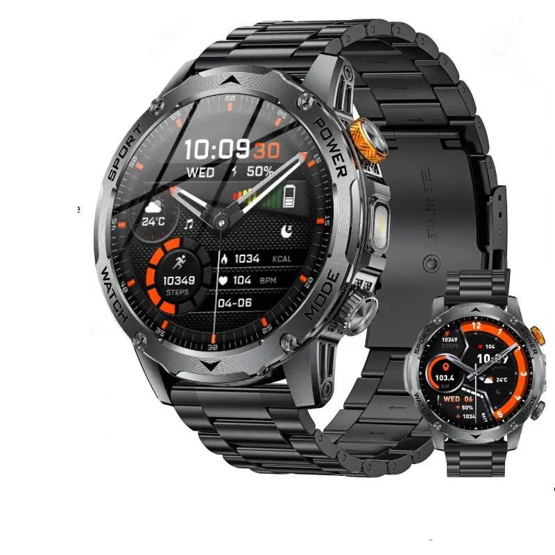 Men’s Smartwatch with Flashlight & Bluetooth Calls – Long Battery Life