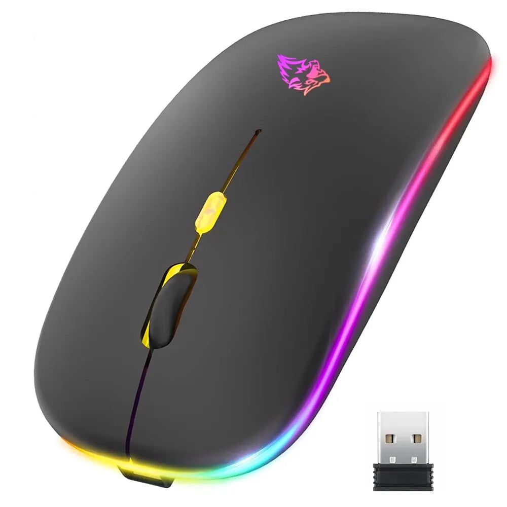 RGB Silent Mouse – Ergonomic & Multi-Device Compatible