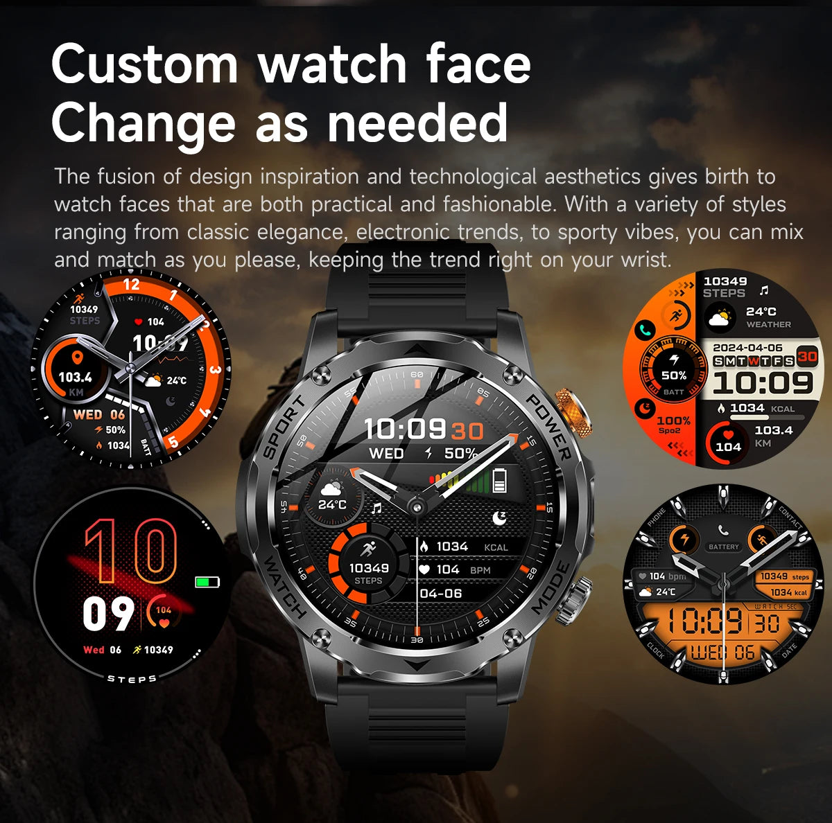 Men’s Smartwatch with Flashlight & Bluetooth Calls – Long Battery Life
