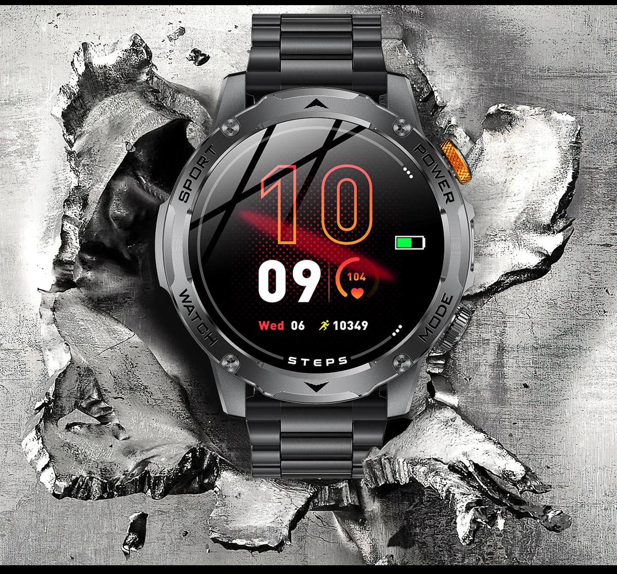Men’s Smartwatch with Flashlight & Bluetooth Calls – Long Battery Life