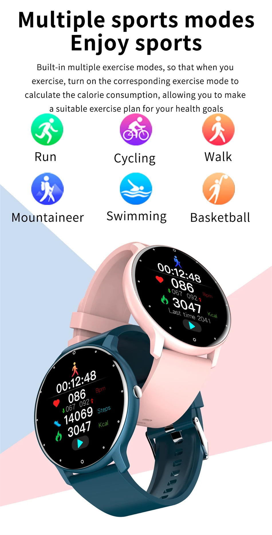 Smart Watch for Men & Women – Full Touch, Bluetooth Calls, Waterproof