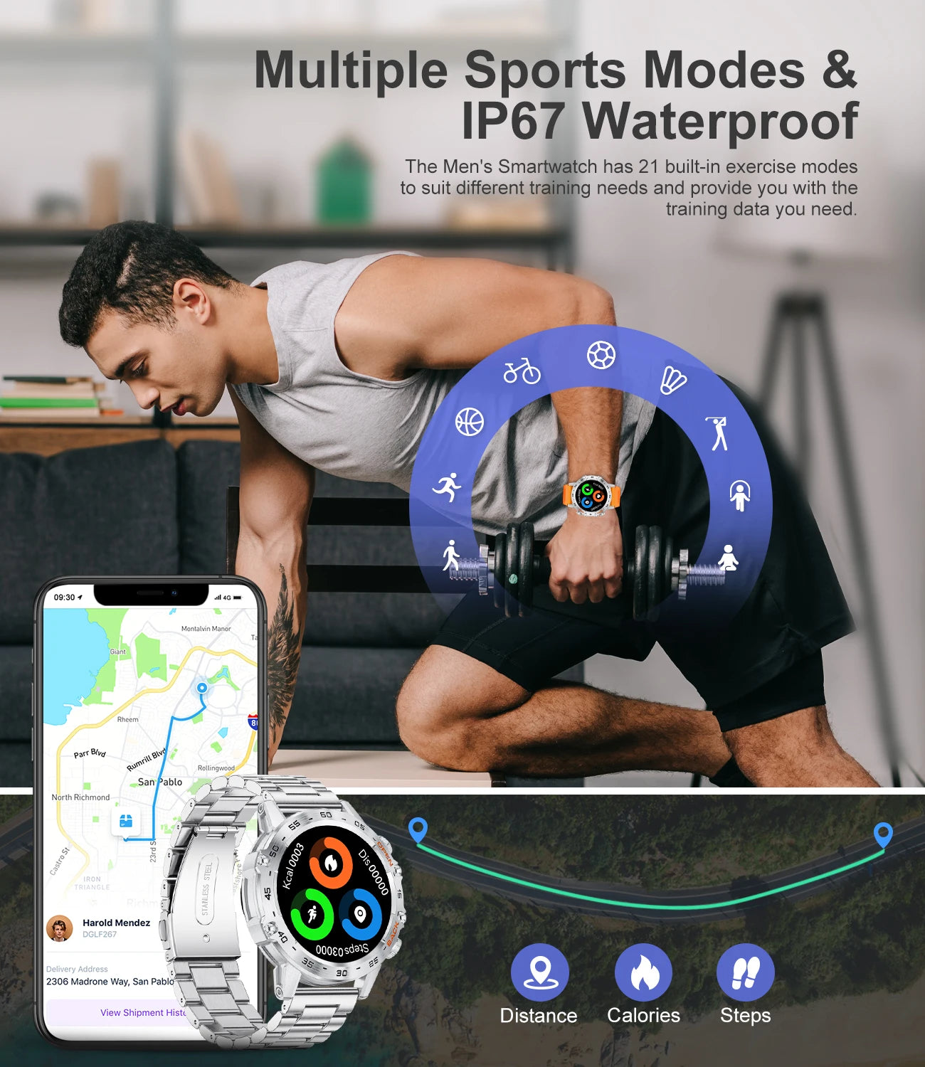 Smartwatch  2025 – AMOLED Screen with ECG & PPG