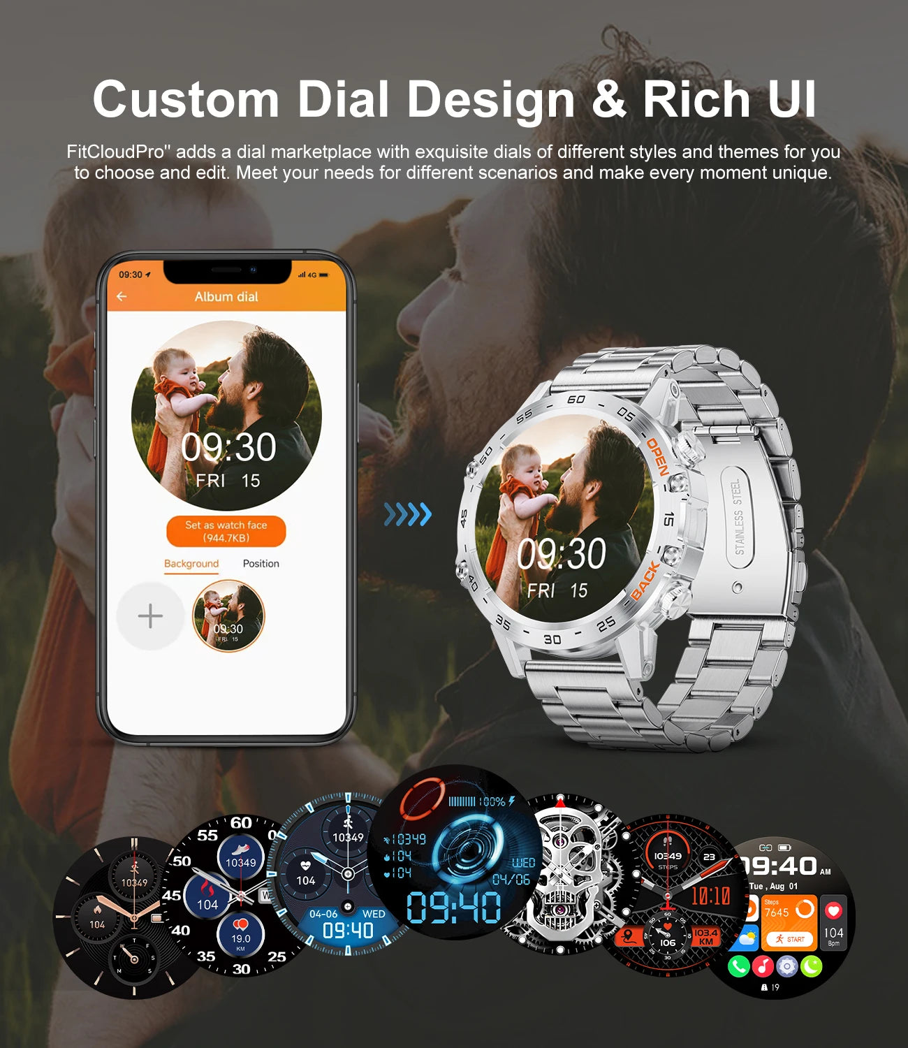 Smartwatch  2025 – AMOLED Screen with ECG & PPG