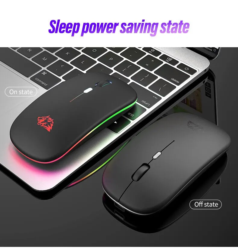 RGB Silent Mouse – Ergonomic & Multi-Device Compatible