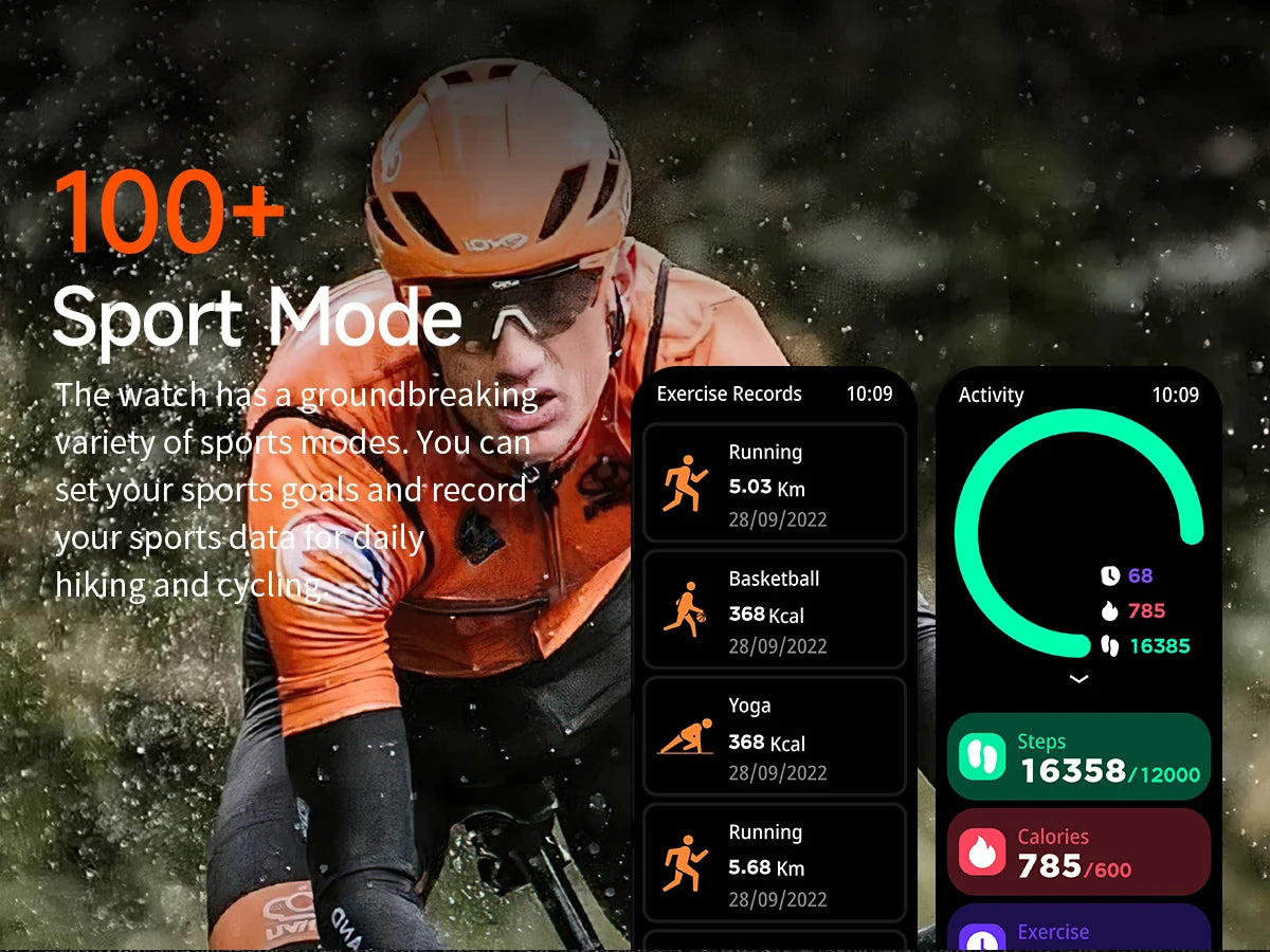 Outdoor Smartwatch with Flashlight – Bluetooth Calls, Compass, AMOLED, Music