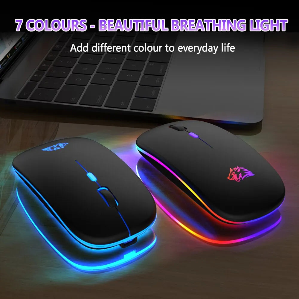 RGB Silent Mouse – Ergonomic & Multi-Device Compatible