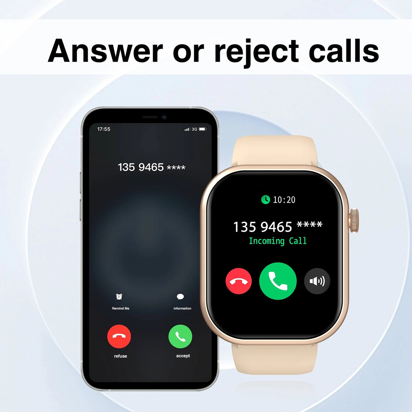 Full-Feature Smartwatch – Call, Alerts & Customizable Display