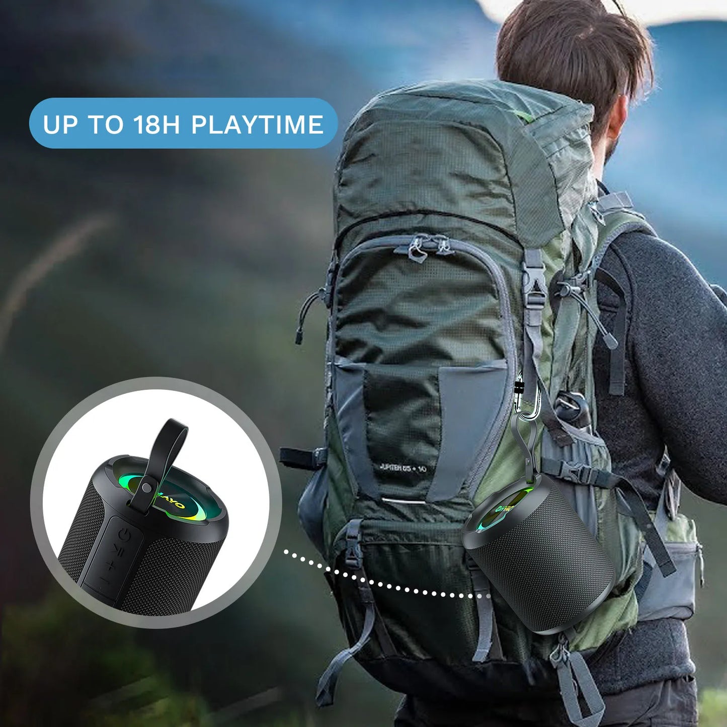 OHAYO 40W Bluetooth Speaker – IPX7 Waterproof, RGB Lights & Deep Bass