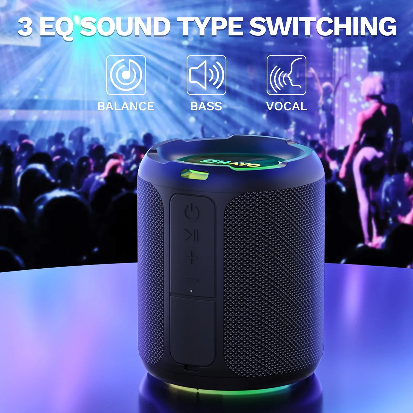 OHAYO 40W Bluetooth Speaker – IPX7 Waterproof, RGB Lights & Deep Bass