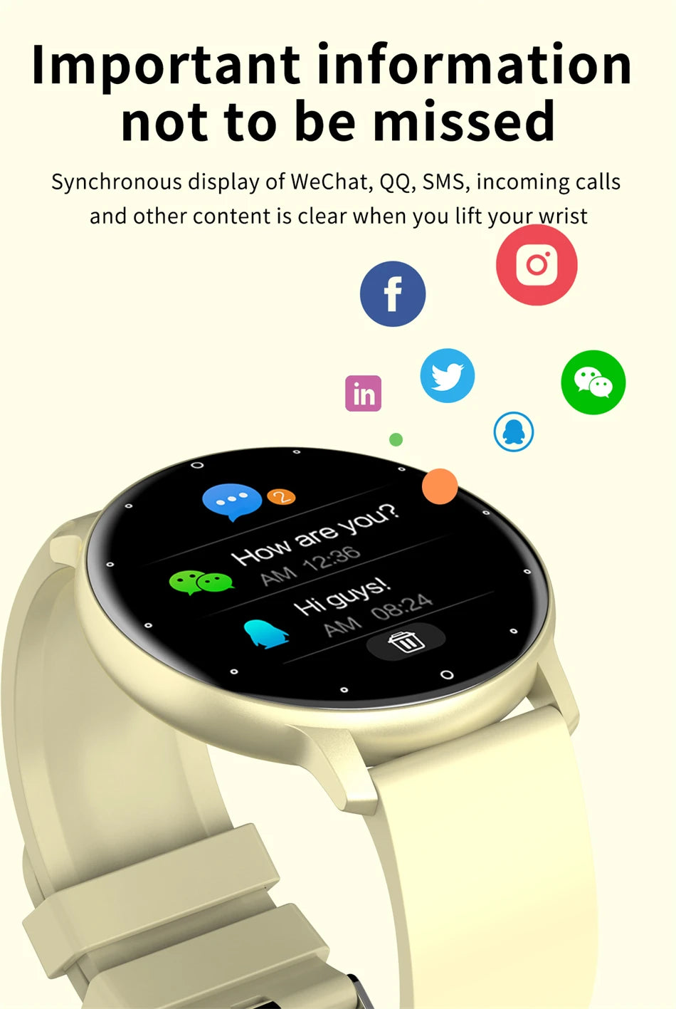 Smart Watch for Men & Women – Full Touch, Bluetooth Calls, Waterproof