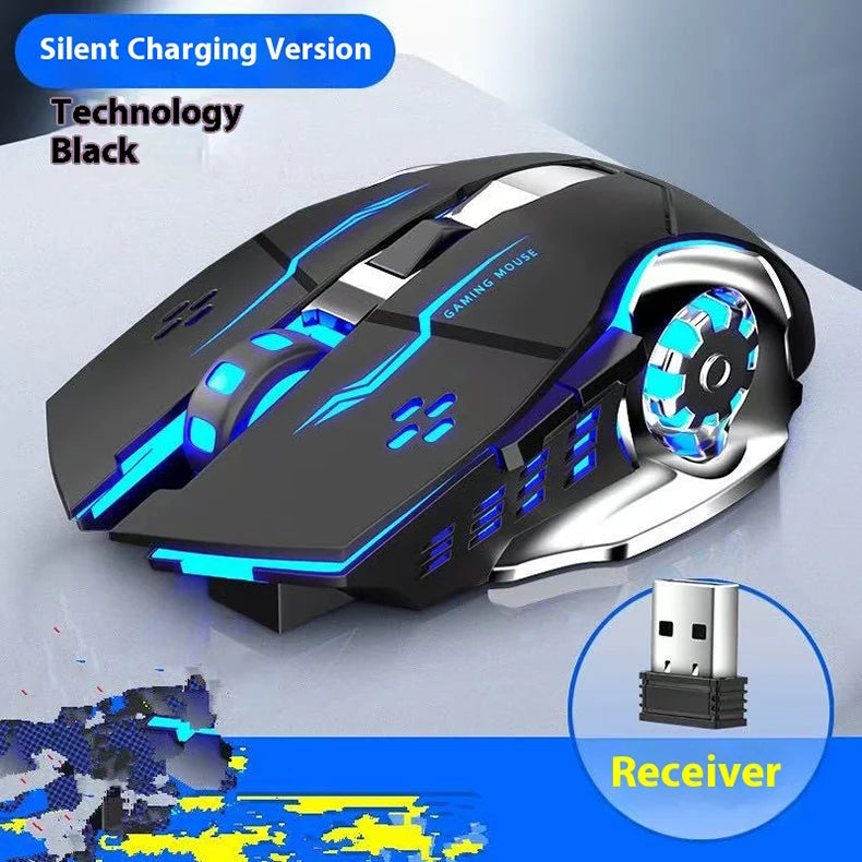 Rechargeable Wireless Gaming Mouse – Silent, Backlit, Bluetooth/USB