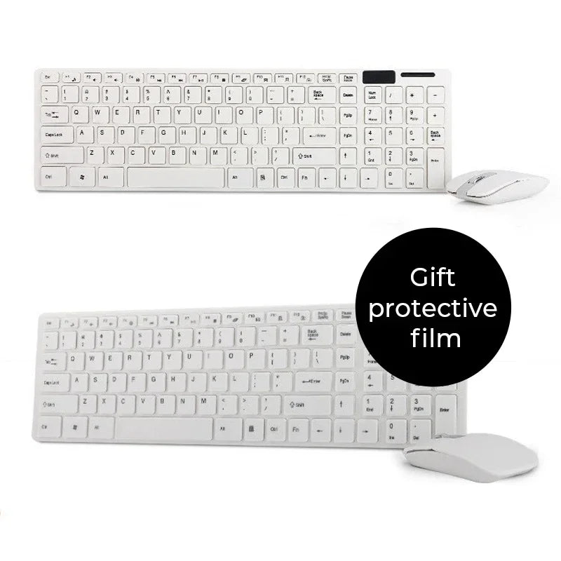 Ultra-thin 2.4G Wireless Keyboard & Mouse Set – Silent Keys with Cover