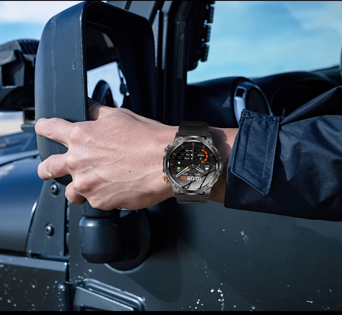 Men’s Smartwatch with Flashlight & Bluetooth Calls – Long Battery Life