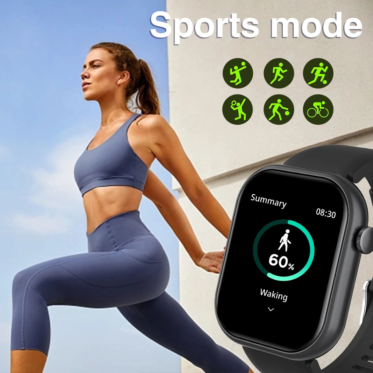 Full-Feature Smartwatch – Call, Alerts & Customizable Display