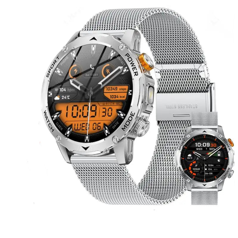 Men’s Smartwatch with Flashlight & Bluetooth Calls – Long Battery Life