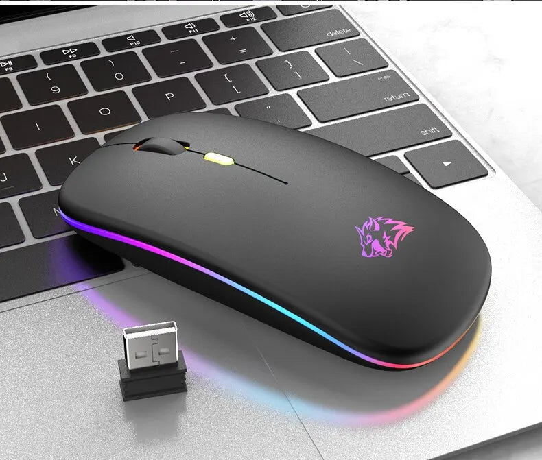 RGB Silent Mouse – Ergonomic & Multi-Device Compatible