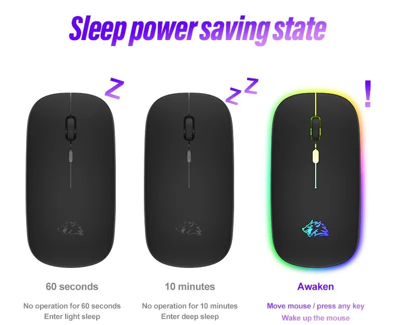 RGB Silent Mouse – Ergonomic & Multi-Device Compatible